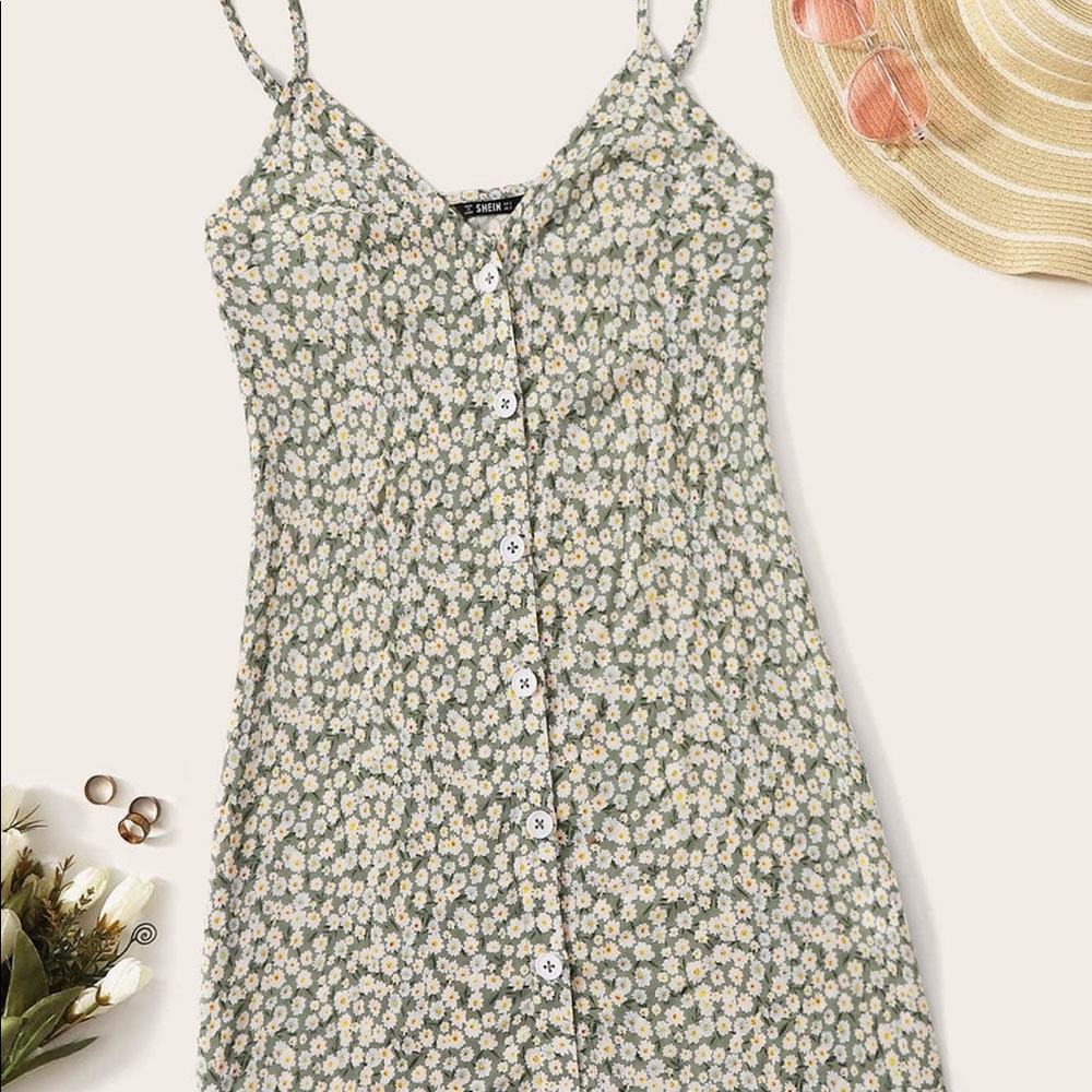 Floral green dress (NWOT)
